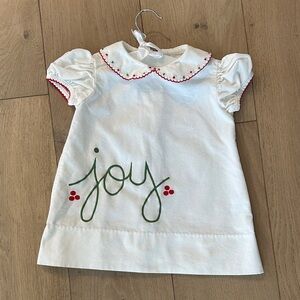 18 Month White Dress with Joy Embroidery
